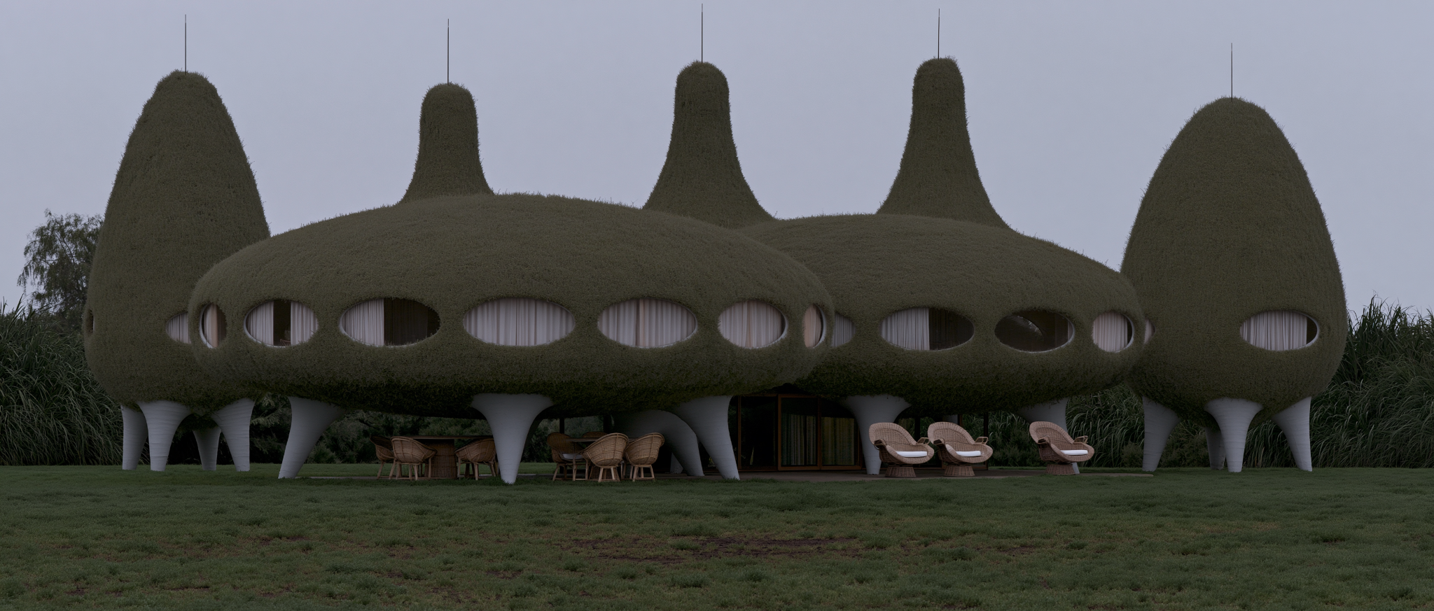 Original visual-development reference for the moss-green tea launch destination